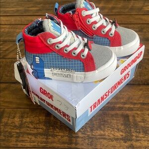 Transformers Optimus Prime Kids Sneakers NIB - Red and Gray